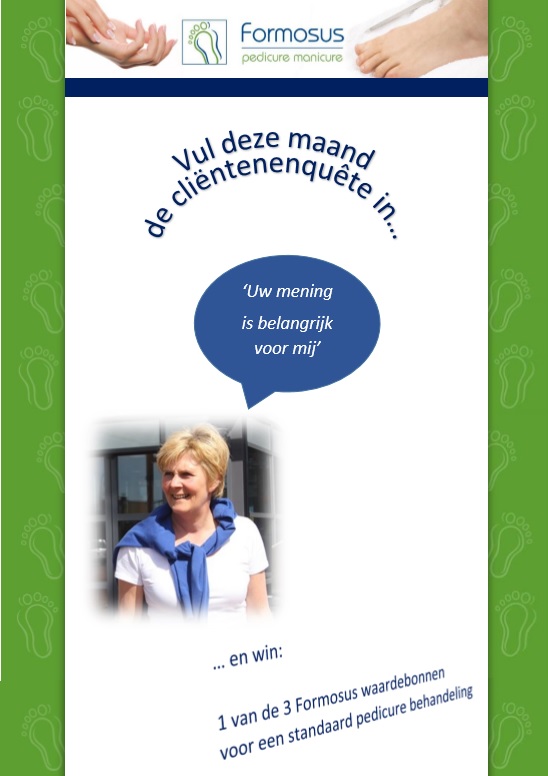 Formosus Pedicure Manicure laat een klanttevredenheidsonderzoek uitvoeren.